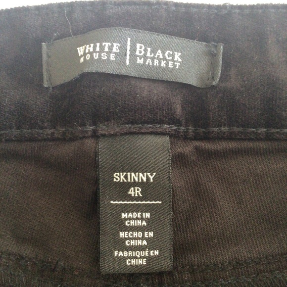 WHITE HOUSE BLACK MARKET BLACK VELVET ANKLE ZIP SKINNY JEANS SIZE 4 - Picture 11 of 16